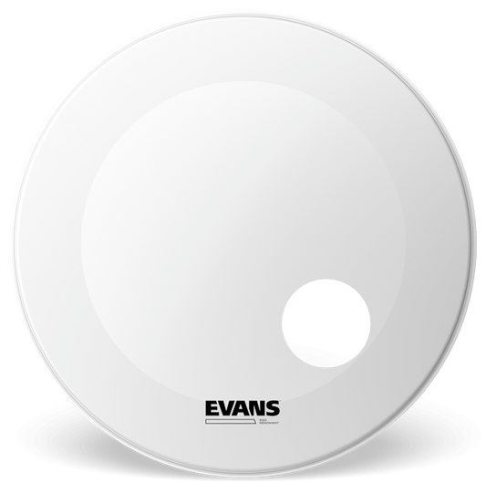 Evans 24 Inch Bass Drum Head Resonant Coated White with 5" Mic Port