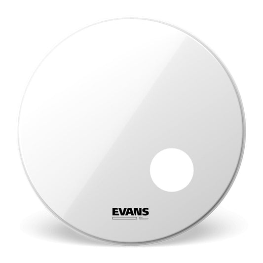 Evans 24 Inch Bass Drum Head Resonant Smooth White with 5" Microphone Port