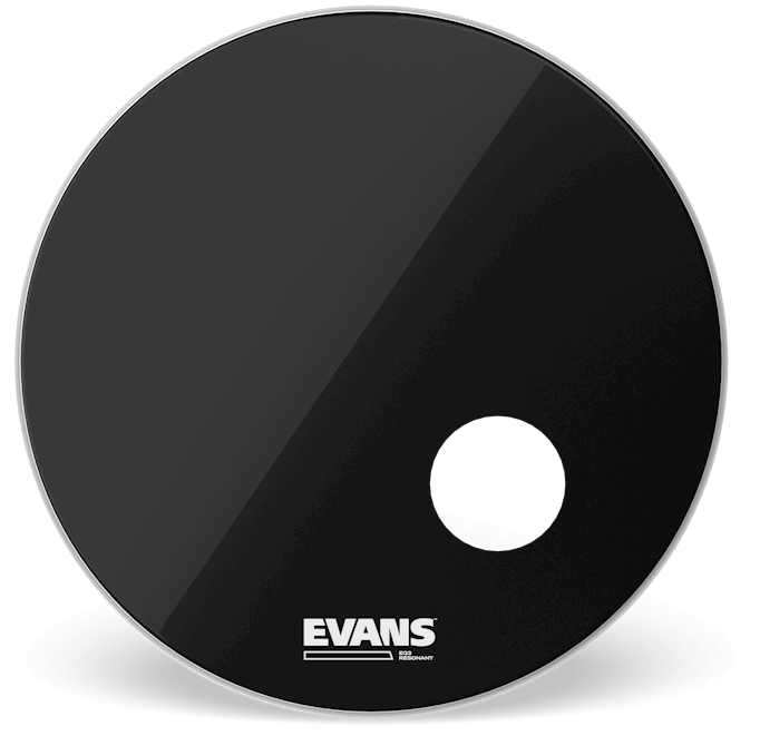 Evans 26 Inch Bass Drum Head Resonant Black with 5" Mic Port