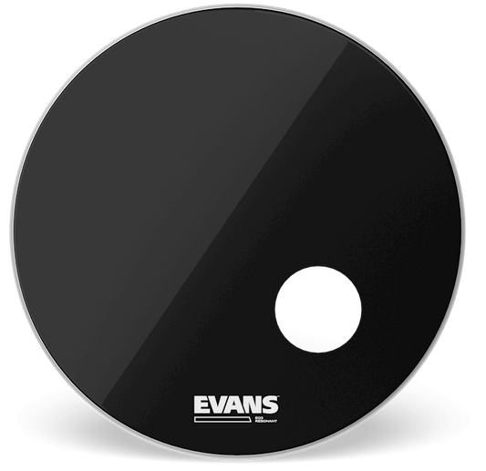 Evans 26 Inch Bass Drum Head Resonant Black with 5" Mic Port