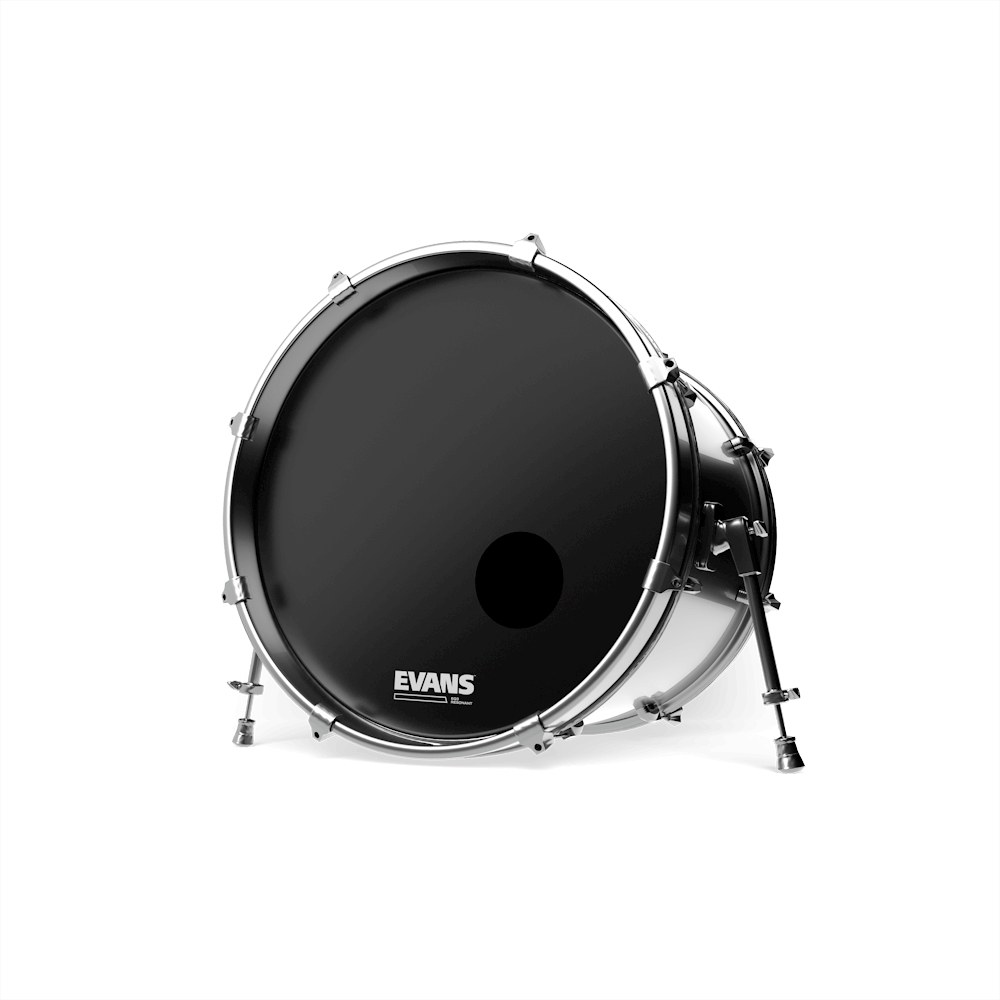 Evans 26 Inch Bass Drum Head Resonant Black with 5" Mic Port — view 2