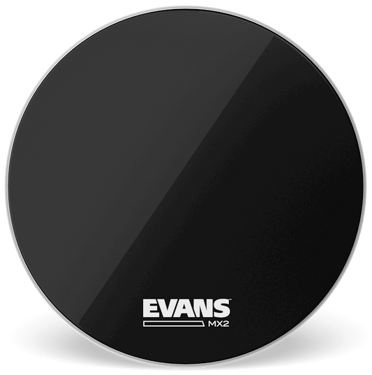 28 Inch Evans MX2 Black Marching Bass Drum Head