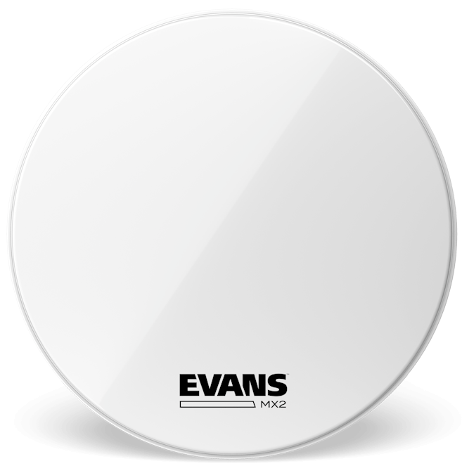 28 Inch Evans MX2 White Marching Bass Drum Head