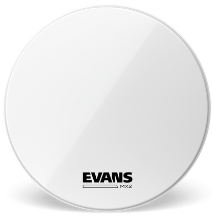 28 Inch Evans MX2 White Marching Bass Drum Head