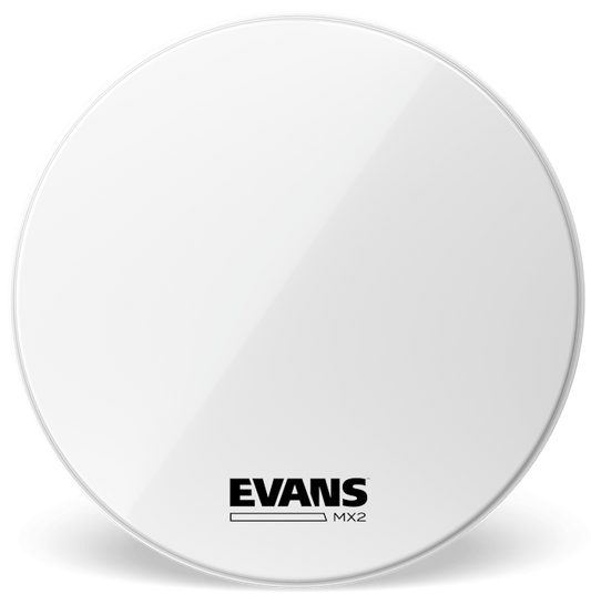 28 Inch Evans MX2 White Marching Bass Drum Head