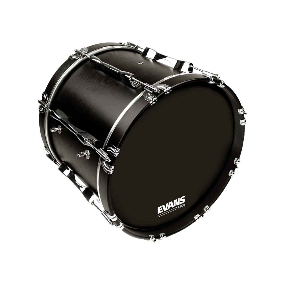 Evans 32 Inch Black Marching Bass Drum Head MX2 — view 2