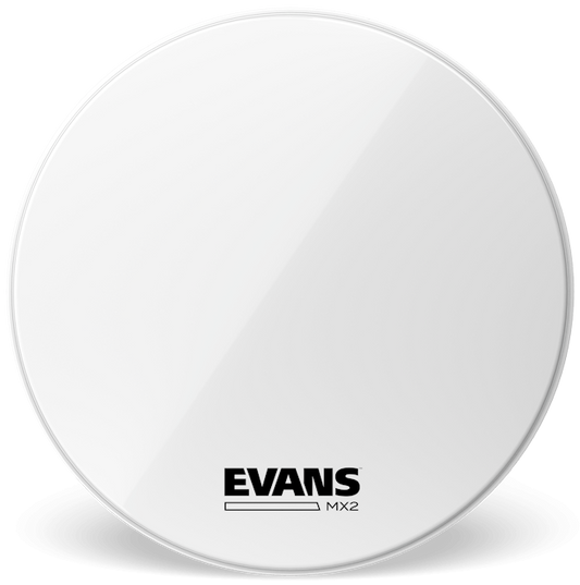 32 Inch Evans MX2 White Marching Bass Drum Head