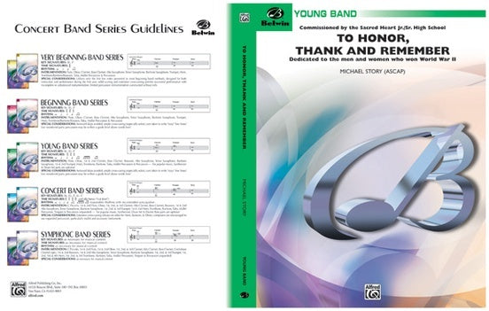 To Honour Thank and Remember Concert Band Sheet Music Grade 2
