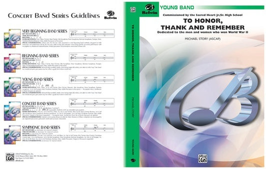 To Honour Thank and Remember Concert Band Sheet Music Grade 2