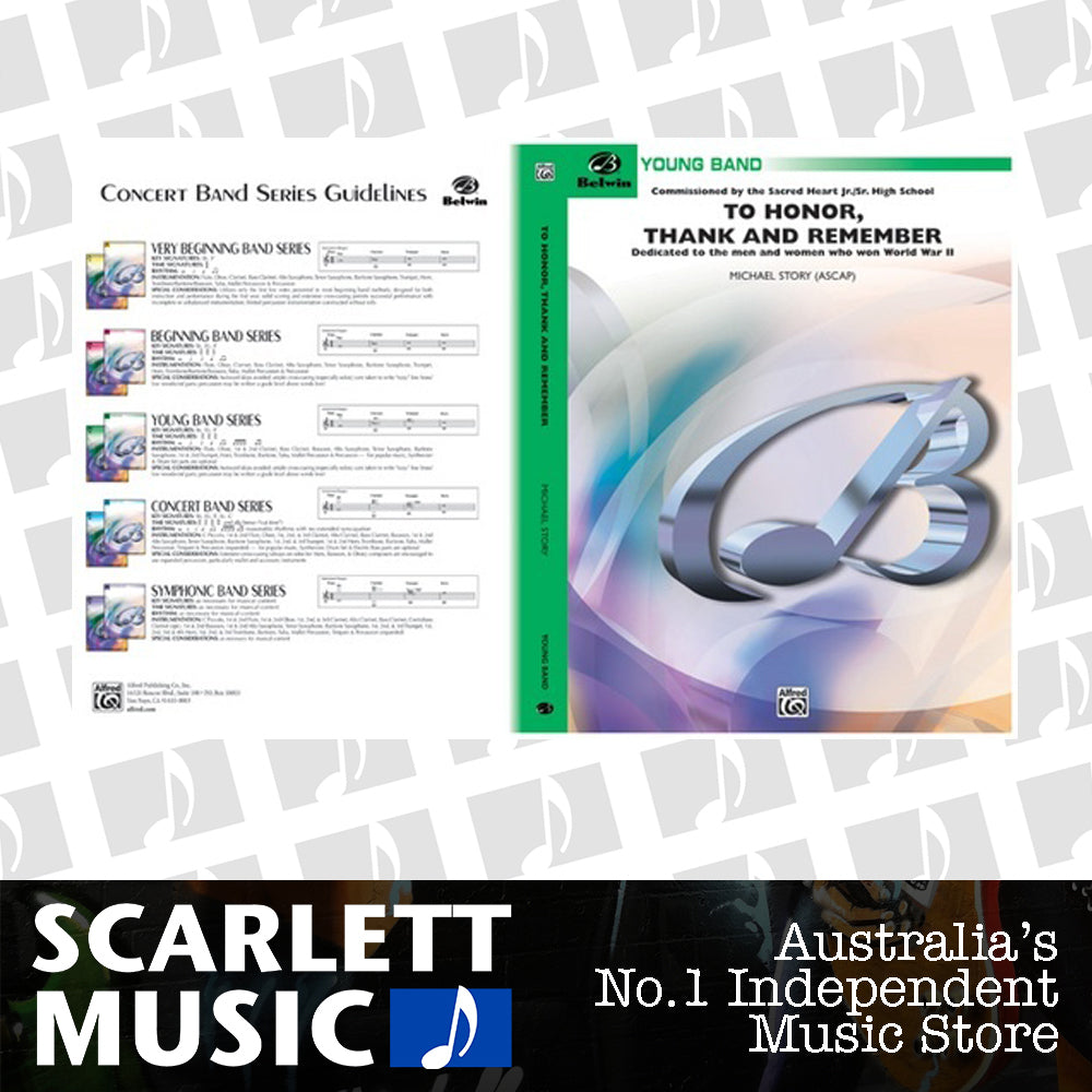 To Honour Thank and Remember Concert Band Sheet Music Grade 2 — view 2