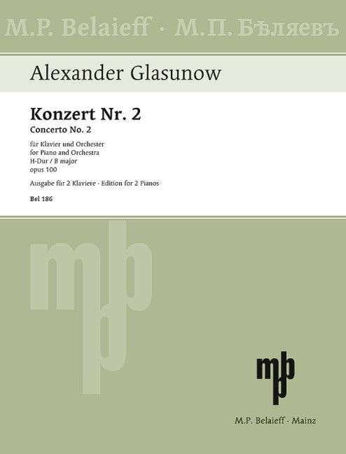 Glazunov - Concerto No 2 B Major Op 100 2P4H (Belaieff)