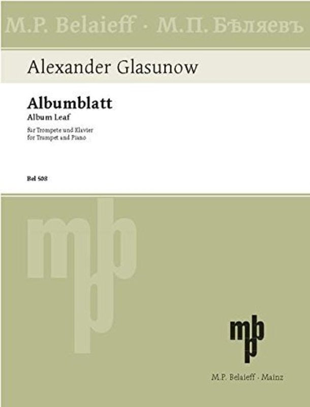 Glazounov: Album Leaf — Trumpet/Piano (Belaieff)