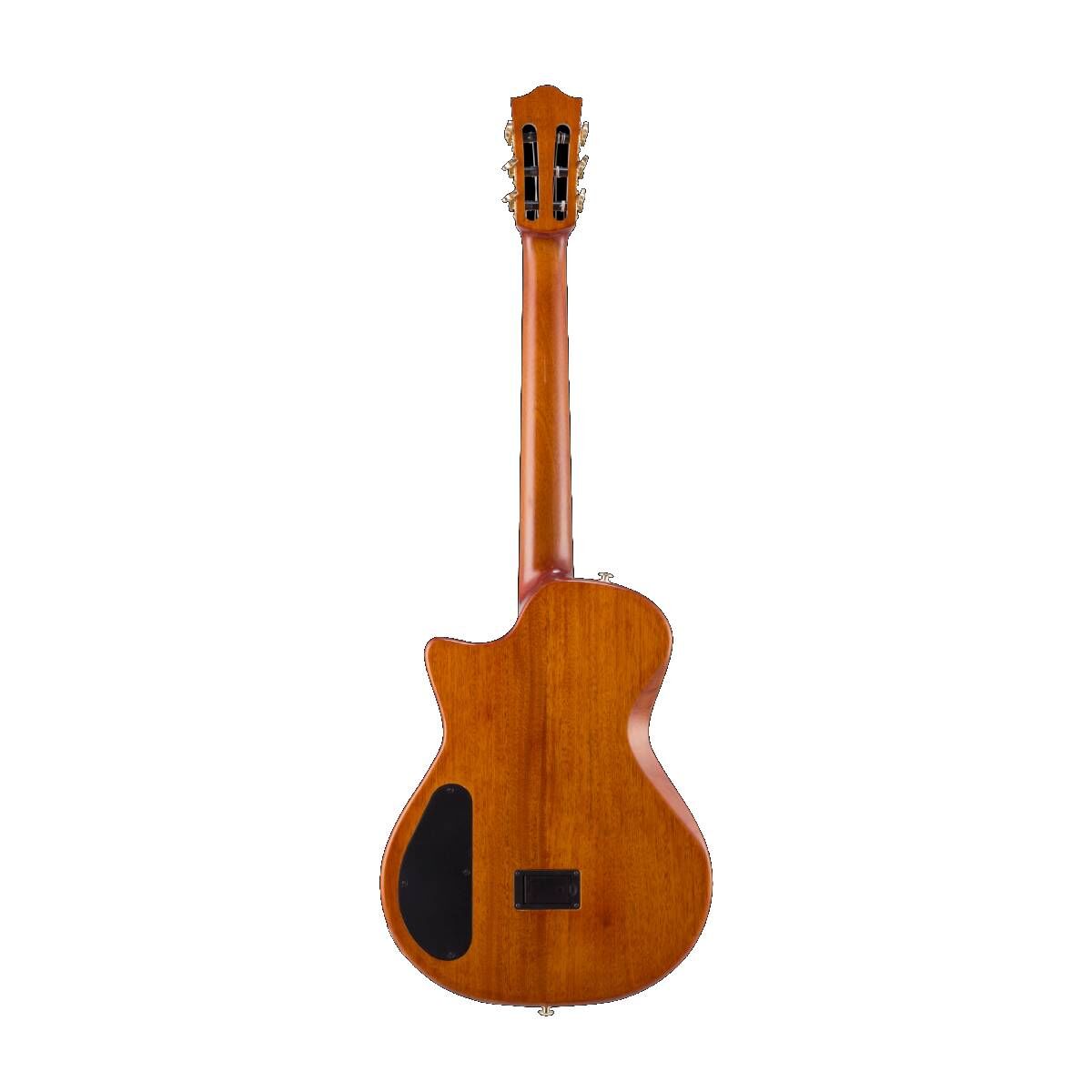 Bromo BEN2C Fusion Craft Series Electric Nylon String Classical Guitar 3-Tone Sunburst with Pickup & Cutaway — view 2