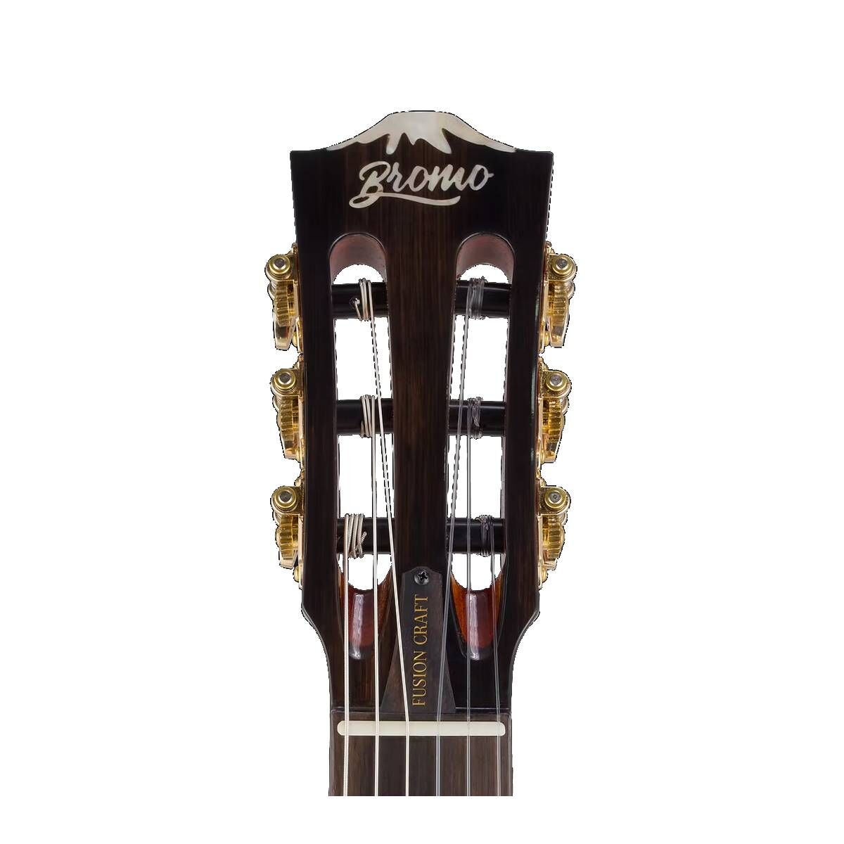 Bromo BEN2C Fusion Craft Series Electric Nylon String Classical Guitar Trans Black with Pickup & Cutaway — view 5