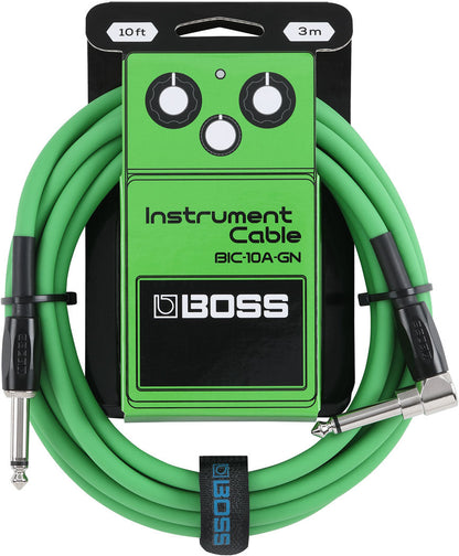 BOSS BIC-10A-BK 10ft Instrument Cable - Black, Straight to Right-Angle 1/4" Connectors, Tone Preserving Performance — view 5