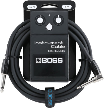 BOSS BIC-10A-GN Instrument Cable 10ft/3m - Straight to Right-Angle 1/4" Connectors, AS Green, Tone Preserving Quality — view 2