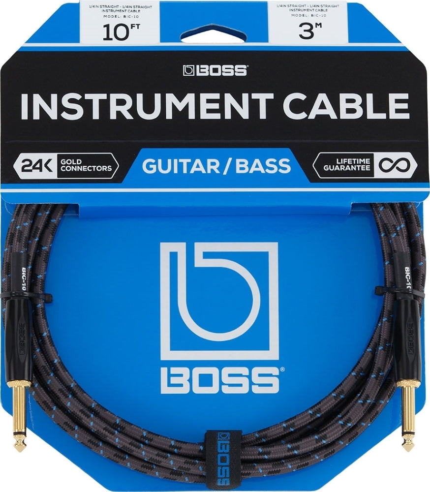 BOSS BIC-10 Instrument Cable 10ft – Straight 1/4" Connectors, High-Performance Audio for Guitar & Bass — view 4