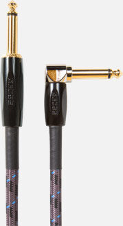 BOSS BIC-25A 25ft Instrument Cable - Straight to Right-Angle 1/4" Connectors, Studio-Grade, Oxygen-Free Copper Core