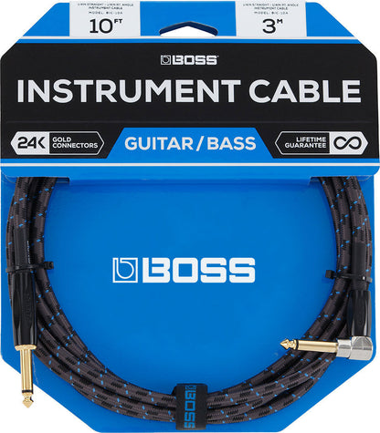 BOSS BIC-25A 25ft Instrument Cable - Straight to Right-Angle 1/4" Connectors, Studio-Grade, Oxygen-Free Copper Core — view 3