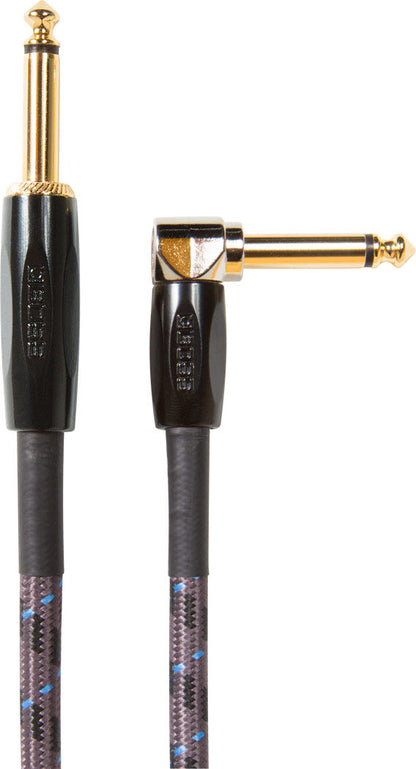 BOSS BIC-25A 25ft Instrument Cable - Straight to Right-Angle 1/4" Connectors, Studio-Grade, Oxygen-Free Copper Core — view 2