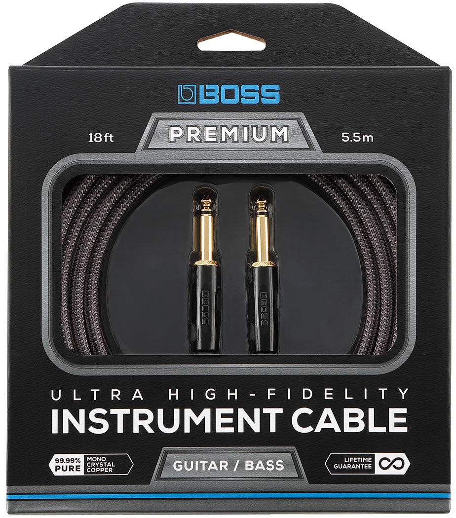 BOSS BIC-P10 Premium 10ft Instrument Cable - High-Fidelity 1/4-Inch SS Connectors, Superior Tone for Guitar & Bass — view 3