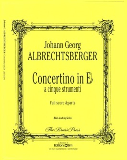 Concertino In E Flat For 5 Instruments Trumpet Piano Book