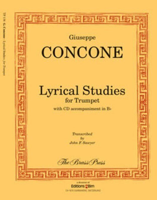 Concone Lyrical Studies for Trumpet Book and CD
