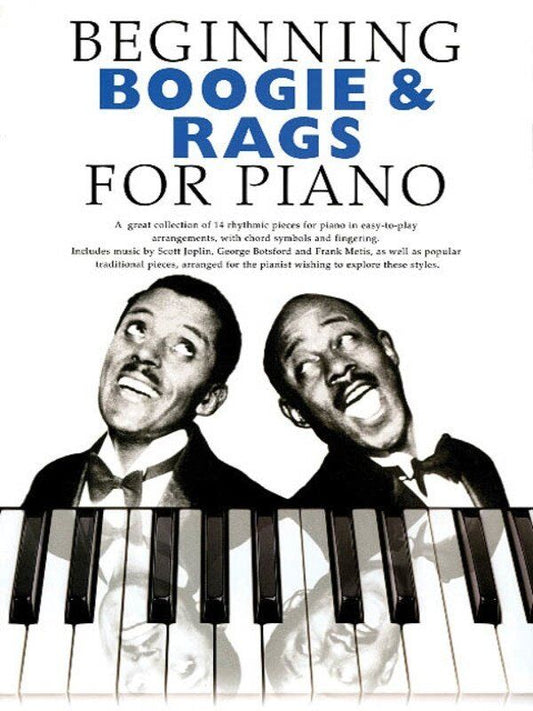 Beginning Boogie & Rags for Piano - 32 Pages, Easy Arrangements, Chord Symbols, Fingering, Includes The Entertainer, Black And White Rag