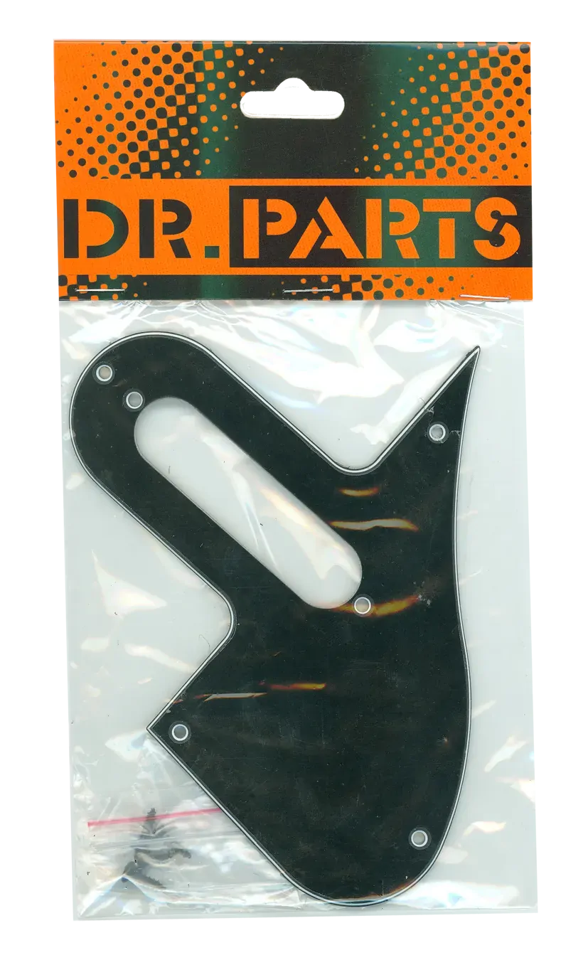 Dr Parts Mandolin Scratchplate 3 Ply Black with Pickup Rout