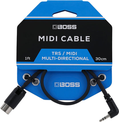 BOSS BMIDI-1-35 MIDI to Mini TRS Cable, 1ft - 5-Pin DIN to 3.5mm TRS for BOSS Pedals and Gear — view 2