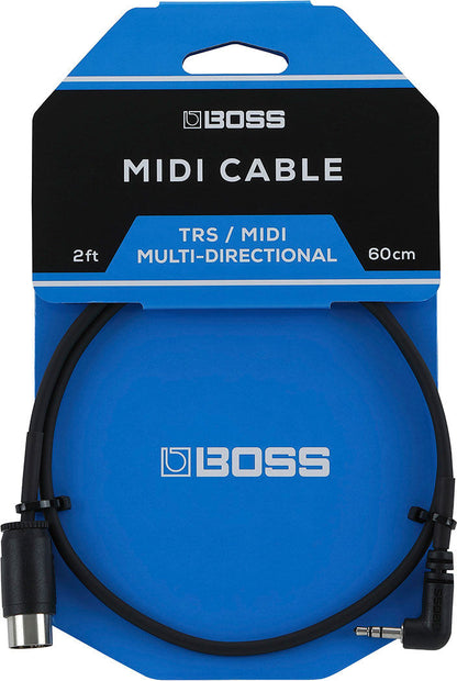 BOSS BMIDI-2-35 2ft MIDI to Mini TRS Cable - 3.5mm TRS & 5-Pin DIN Connectors for BOSS Pedals — view 3