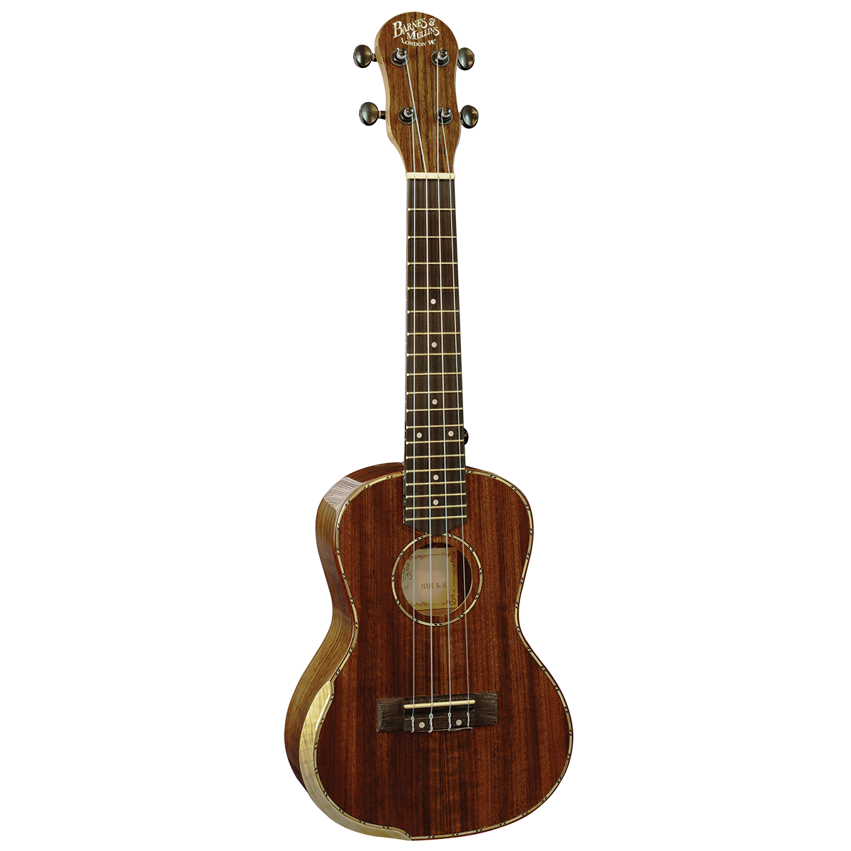Barnes & Mullins BMUK5C Concert Walnut Ukulele with High Gloss Finish and Strap Buttons