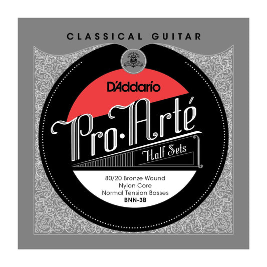 D'Addario BNN-3B Pro-Arte 80-20 Bronze on Nylon Core Classical Guitar Half Set, Normal Tension