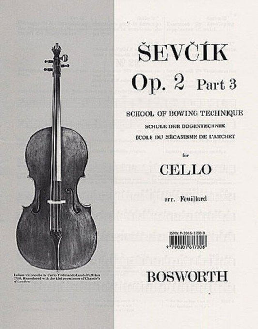 Sevcik Cello Studies Op. 2 Part 3 by Otakar Sevcik, Published by Bosworth