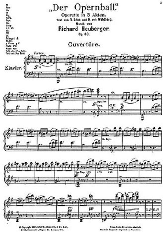 Heuberger - The Opera Ball Vocal Score (Pod)
