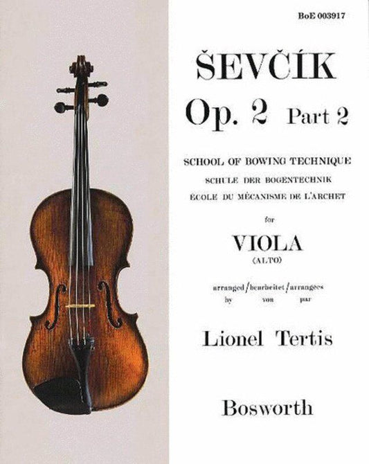Sevcik Viola Studies Op. 2 Part 2 by Otakar Sevcik, Published by Bosworth