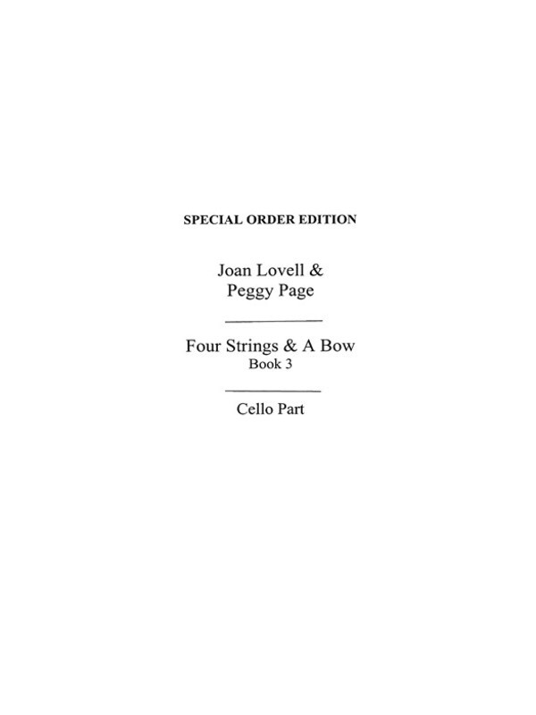 Lovell 4 Strings And A Bow Book 3 Cello Pt(Ar Book