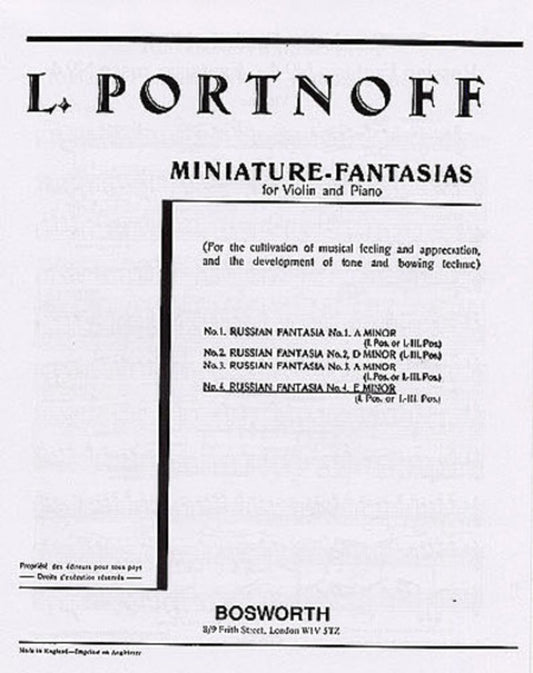Portnoff - Russian Fantasy No 4 E Minor Violin/Piano (Softcover Book)