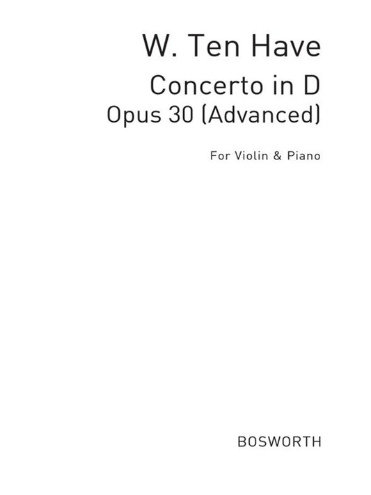 Ten Have Concerto D Op.30 Violin And Piano(Arc) Book