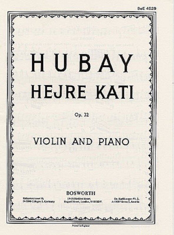 Hubay - Hejre Kati Op. 32 for Violin and Piano
