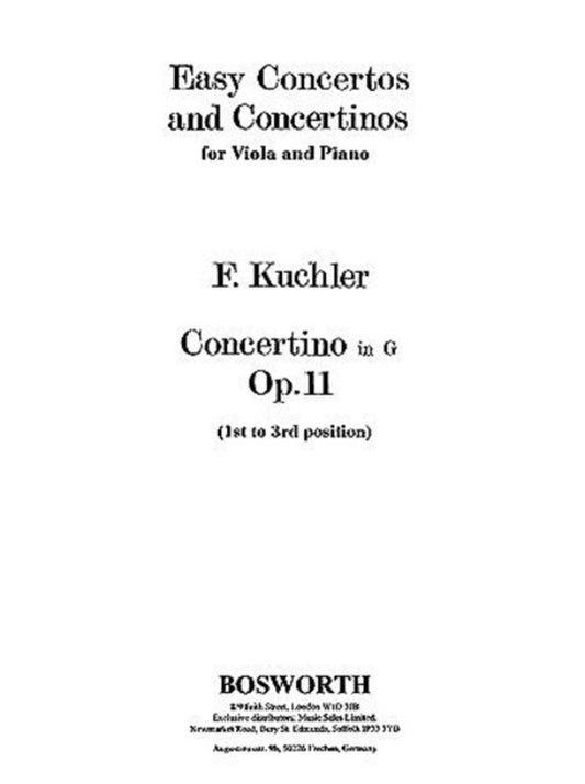 Kuchler - Concertino G Majorop 11 Viola/Piano (Softcover Book)