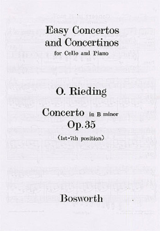 Rieding - Concerto B Minor Op 35 Cello/Piano (Softcover Book)