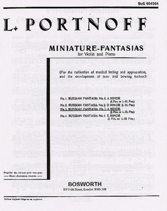 Portnoff - Russian Fantasia No 3 Violn/Piano (Softcover Book)