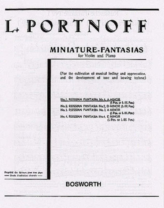 Portnoff - Russian Fantasia No 1 Violn/Piano (Softcover Book)