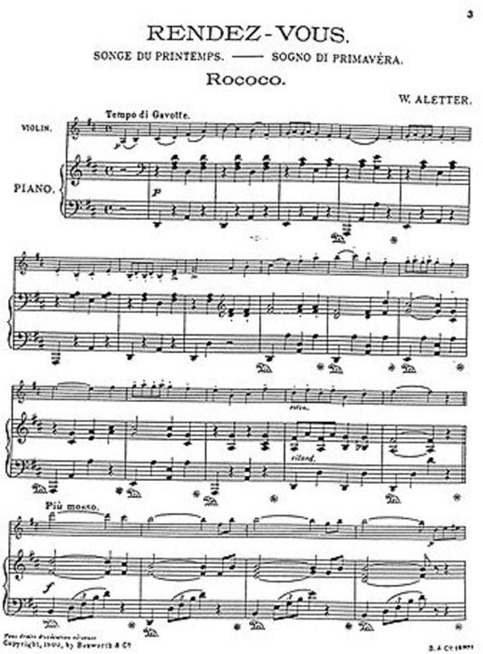 Aletter Rendezvous Violin/Piano(Arc) Book