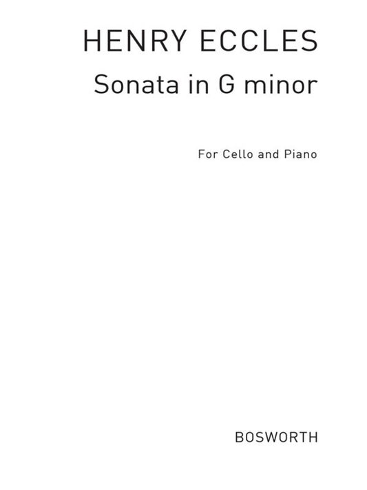Eccles Sonata G Minor Cello/Piano(Arc) Book