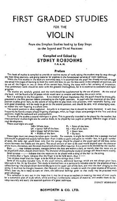 Robjohns First Graded Studies For Violin(Ar Book