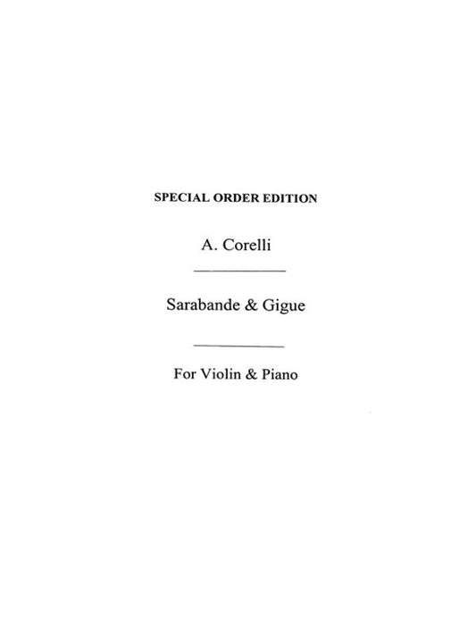Corelli Sarabande And Gigue Violin/Piano(Arc) Book