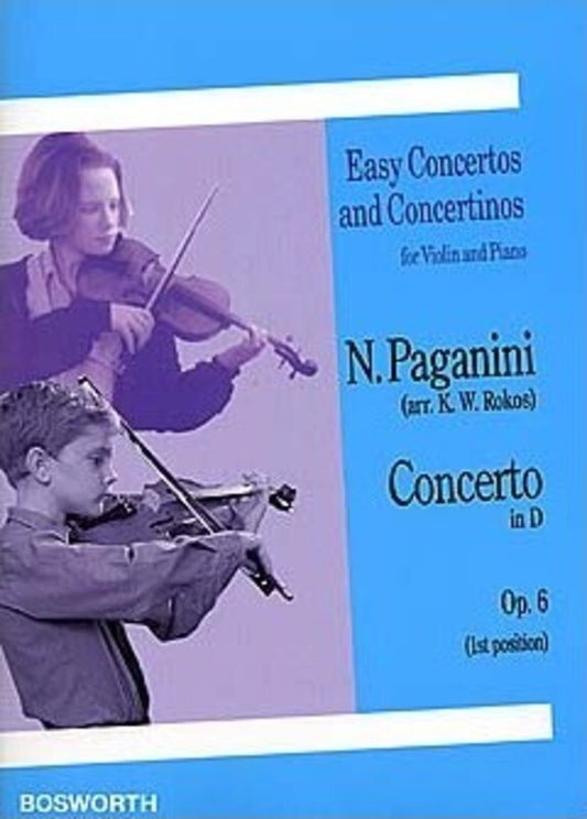 Paganini Concerto D Op.6(1st Pos)Violin/Piano Book
