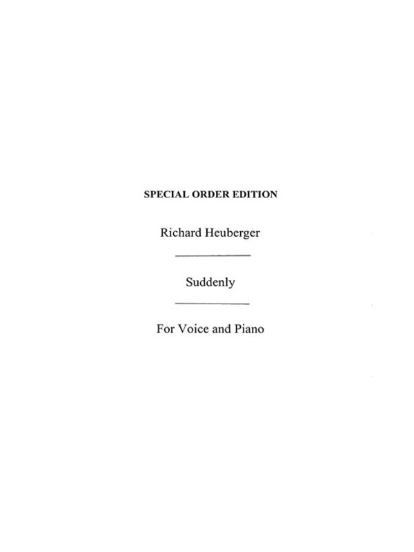 Suddenly Voice And Piano Book